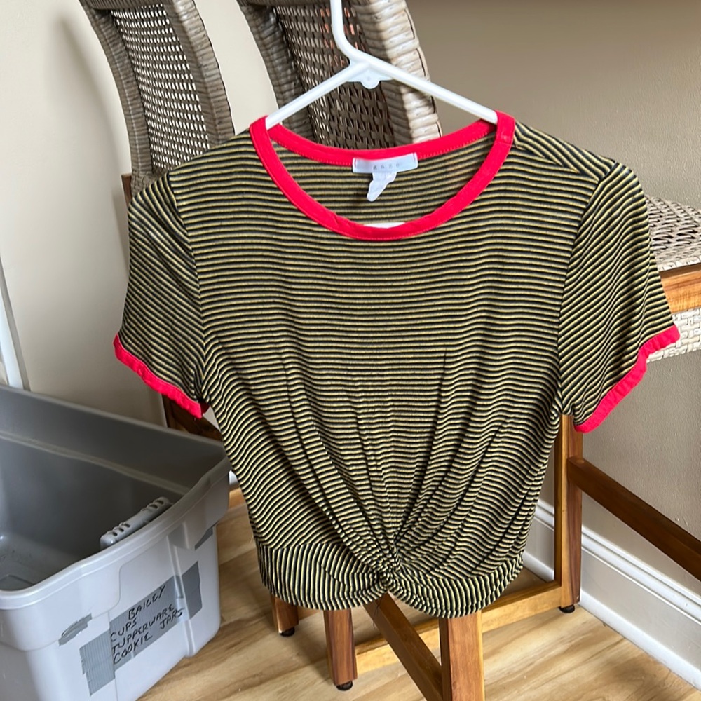 Black/Yellow/Red crop top